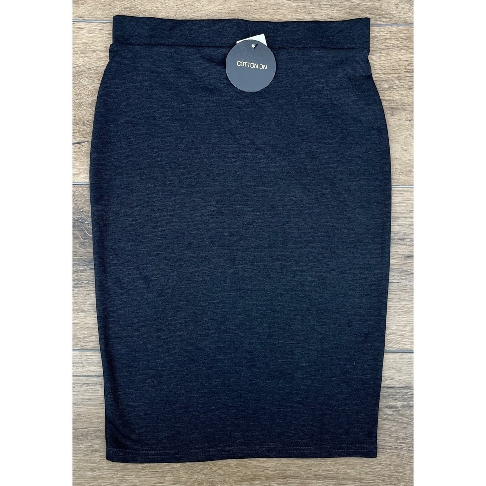 Cotton‎ On Soho Midi Tube Skirt Size Small Ebony Marle Stretch Pencil NWT